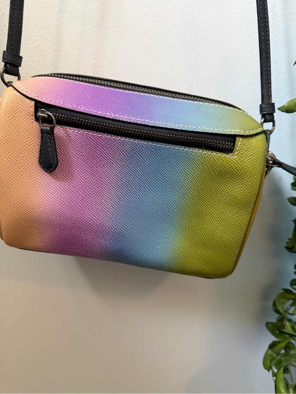 COACH Bennett Crossbody Ombre 91456 Multicolor Rainbow Leather Purse Bag Rare - Picture 8 of 15